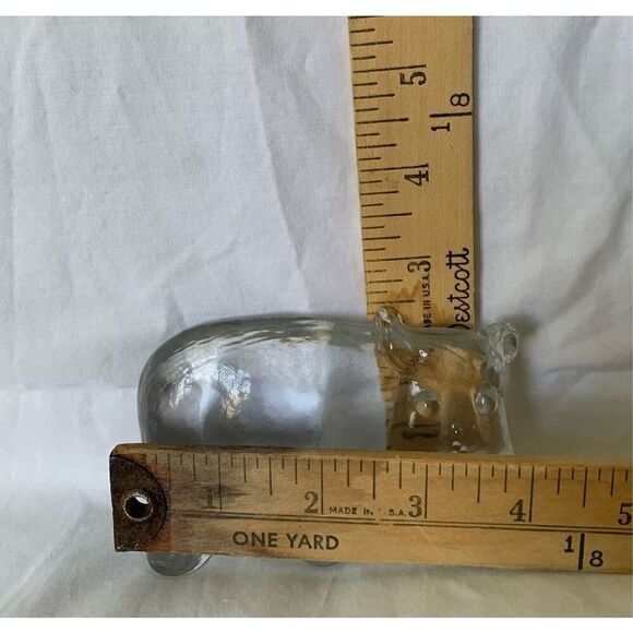 KOSTA BODA Glass Zoo Series 3” HIPPO FIGURINE 70’s MCM VTG paperweight - Picture 2 of 2